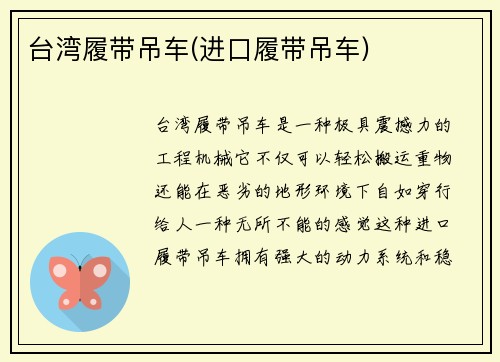 台湾履带吊车(进口履带吊车)